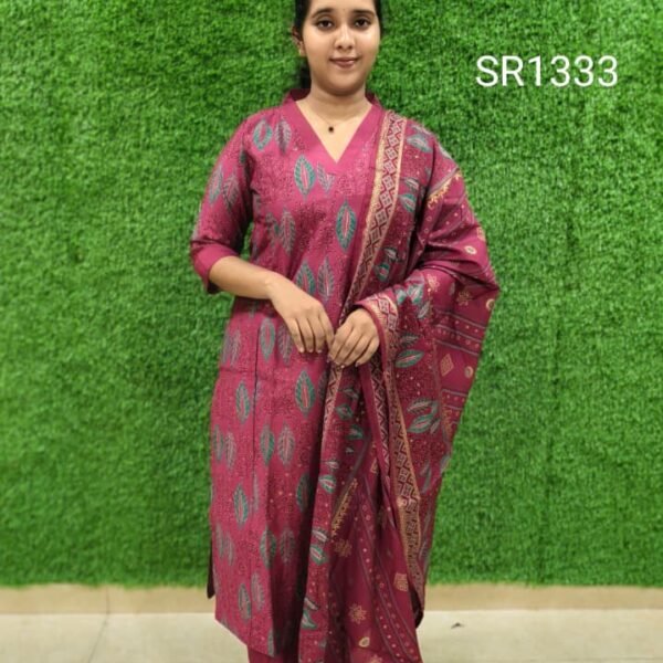 Maternity Kurta Set – Plum Leaf Edition (SR1333)